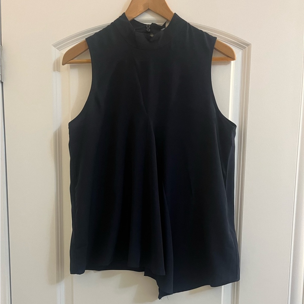 French Connection Navy Mock Neck Tunic Tank Top